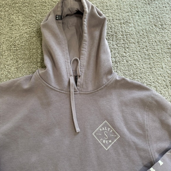 Salty Crew Lavender Tippet Find Refuge Hoodie‎ Pullover Long Sleeve Logo Medium - Picture 3 of 11